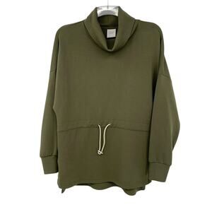 Varley Double Soft Freya Sweat Funnel Neck Long Sweatshirt Womens XL Green